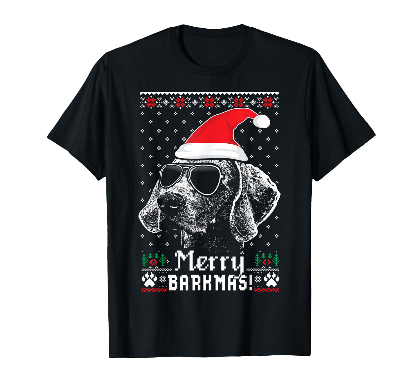 Weimaraner Merry Barkmas Christmas T-Shirt