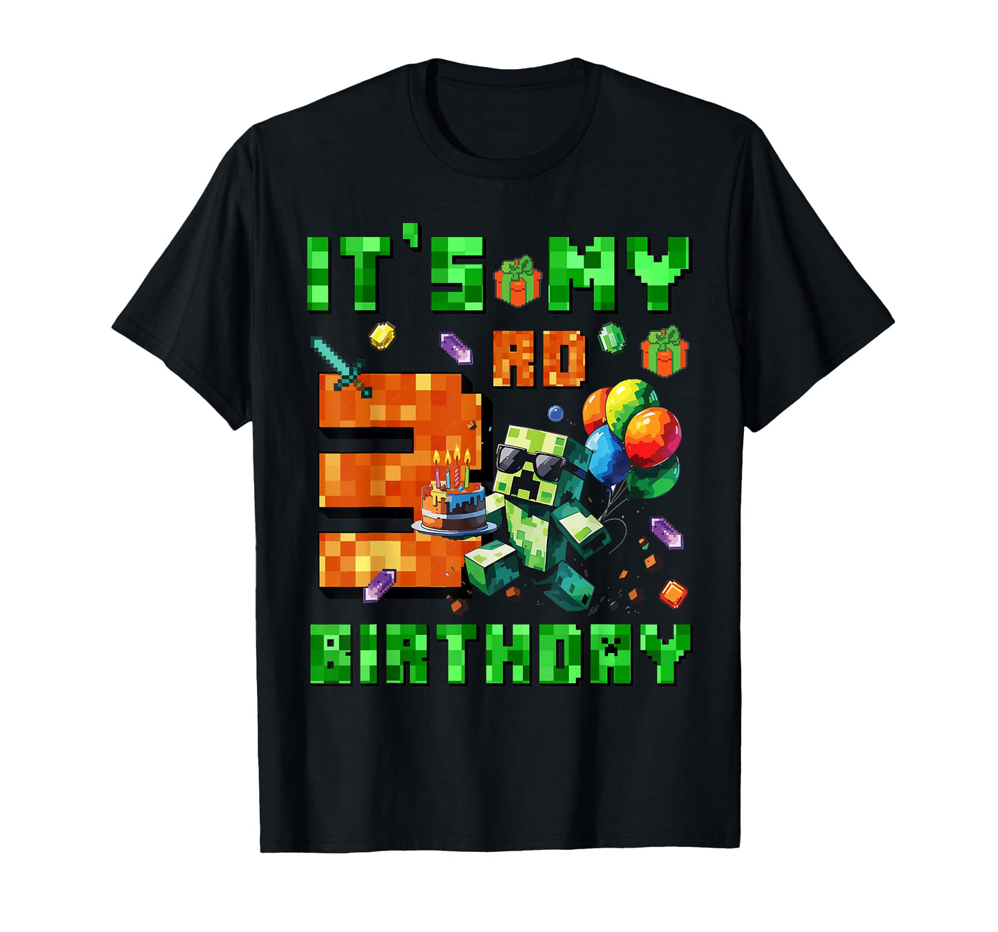 It's My 3rd Birthday Pixel Number Video Game Gamer T-Shirt