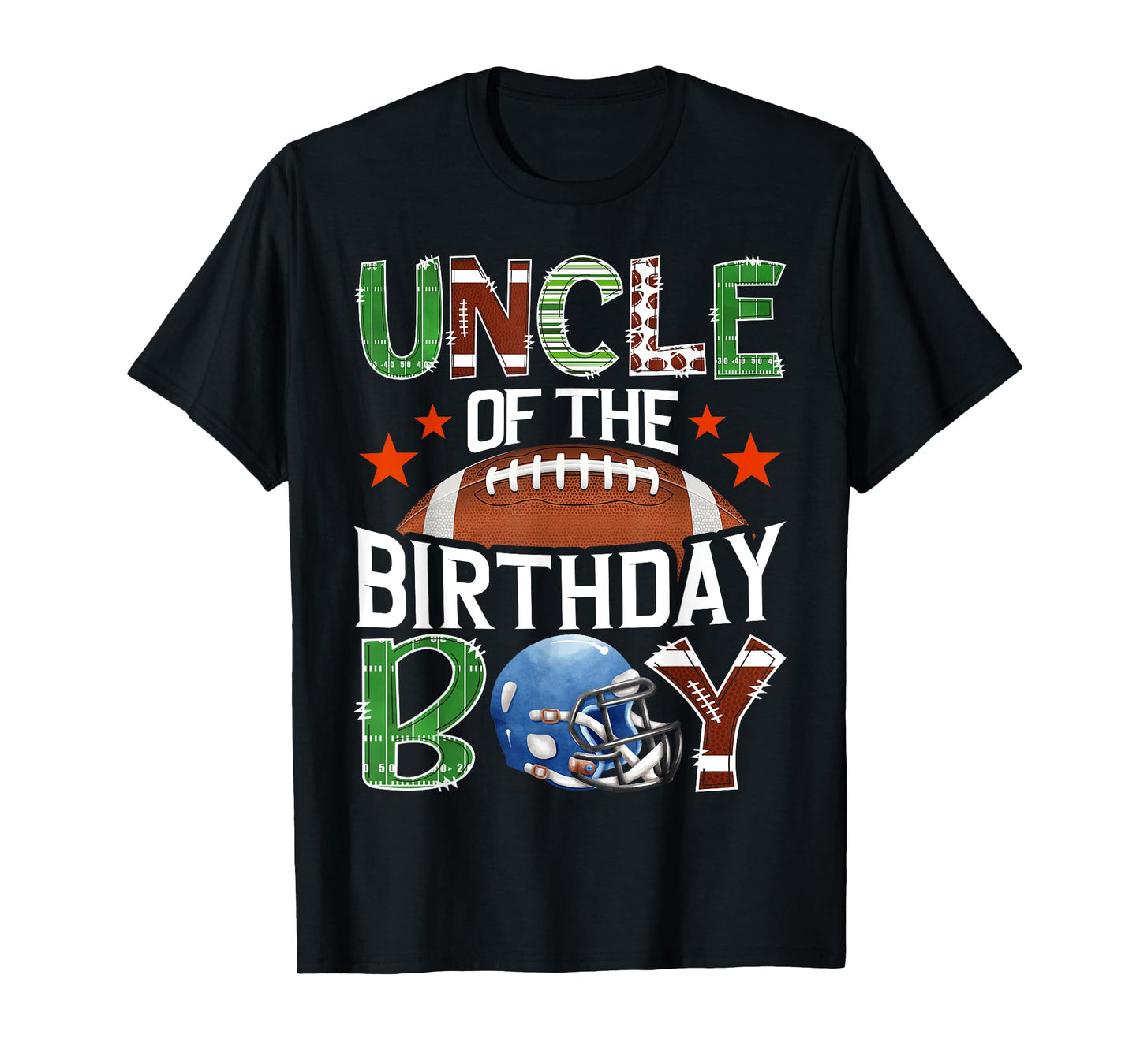 Uncle Of The Birthday Boy Football 1St Year Down Birthday T-Shirt