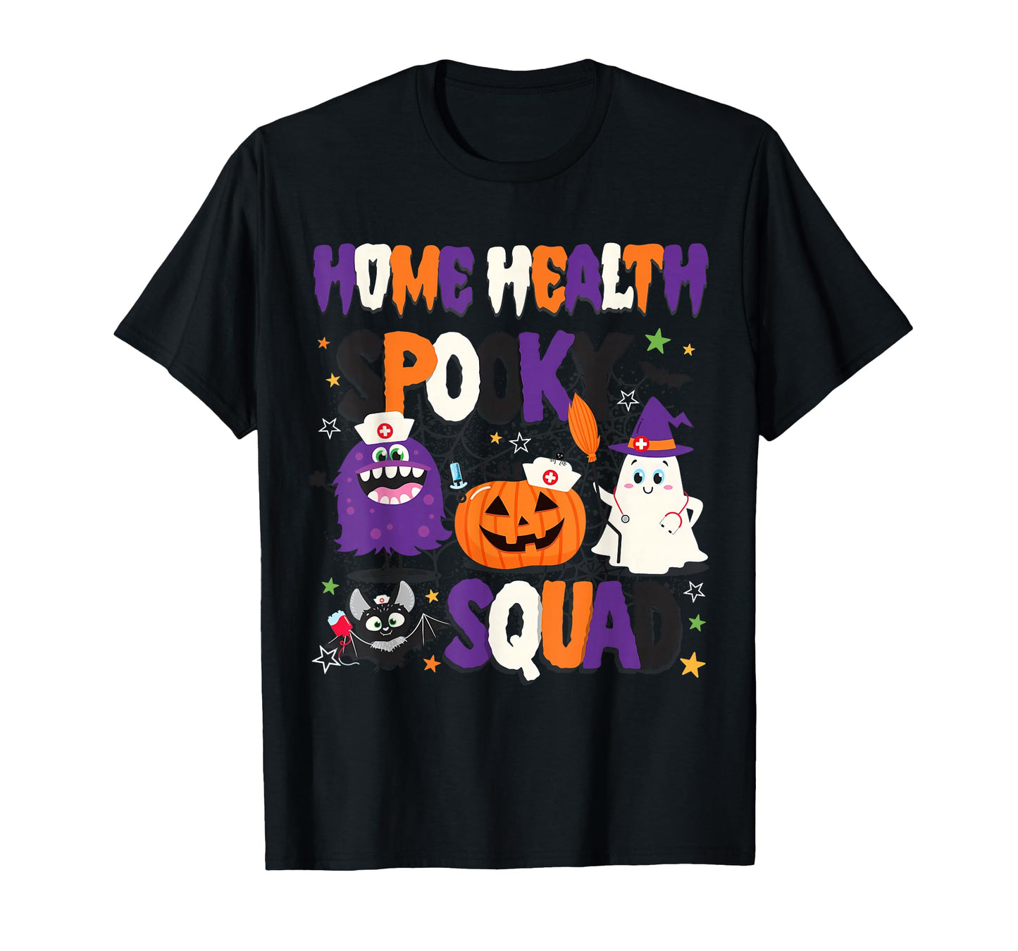 Home Health Nurse Halloween Shirt Home Health Spooky Squad T-Shirt