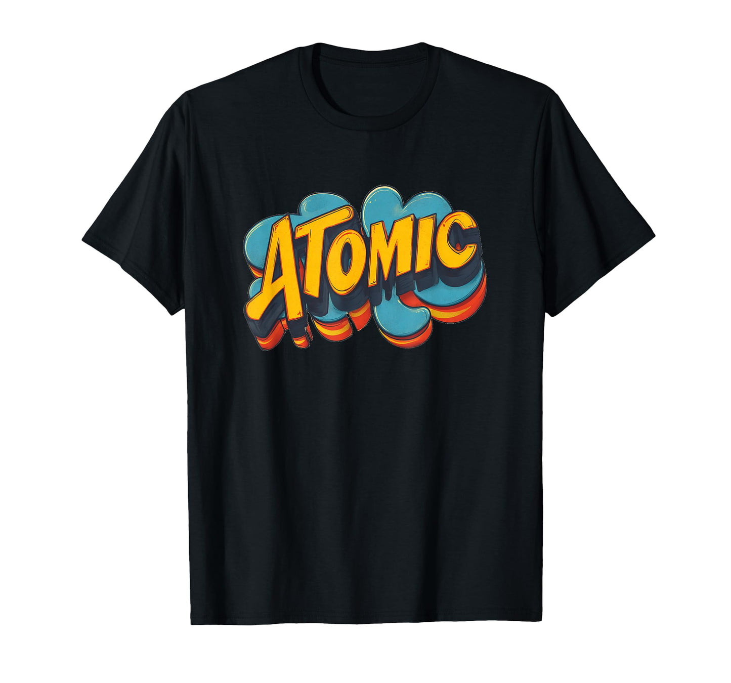 Atomic Colors and Emblem for a Cool Look T-Shirt