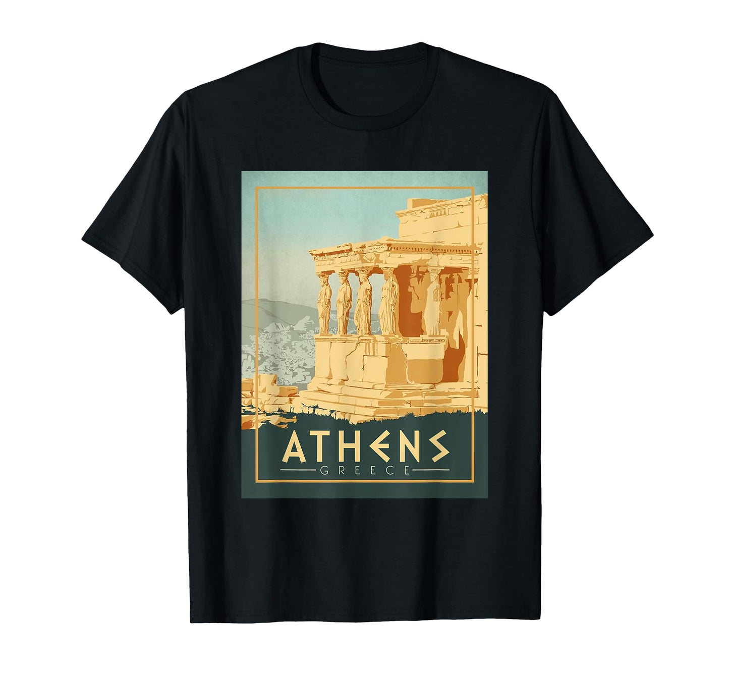Vintage Athens Ancient Temple Of Athena Greece Souvenir T-Shirt