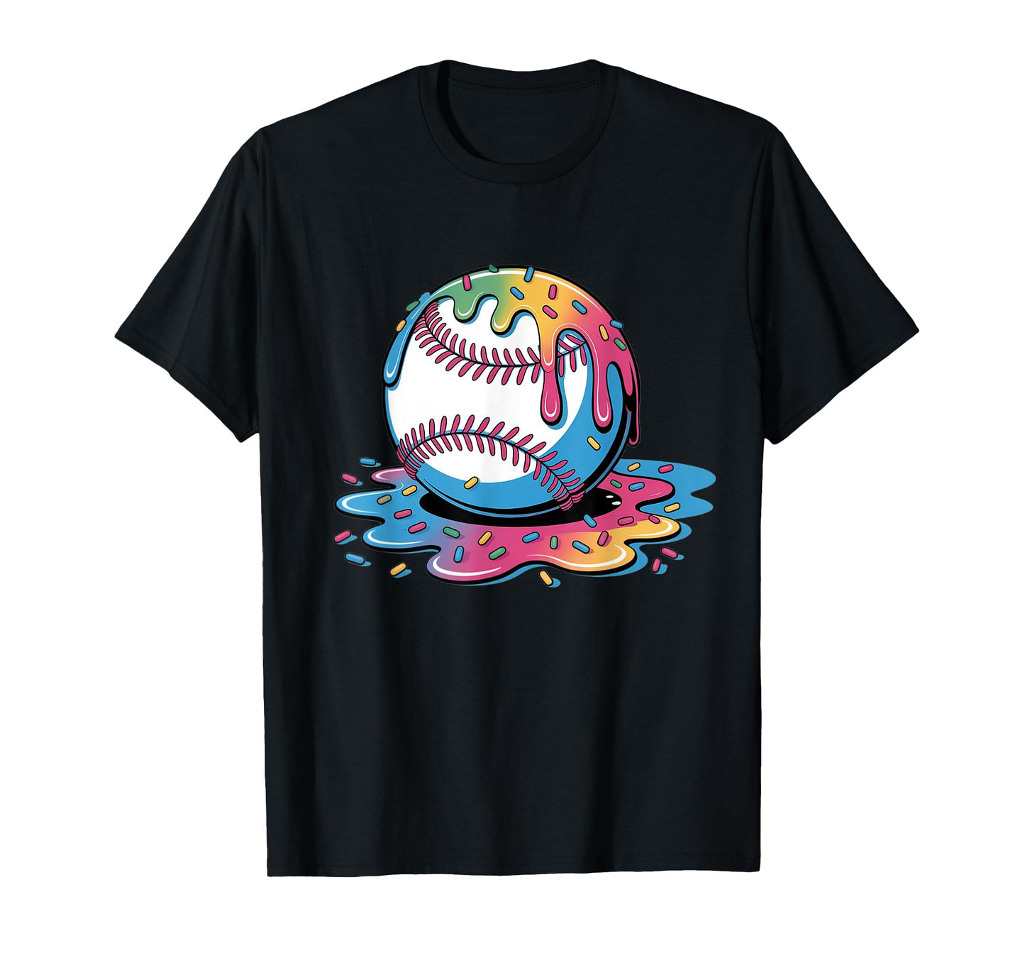 Baseball Ball Ice Cream Drip Youth Boys T-Shirt