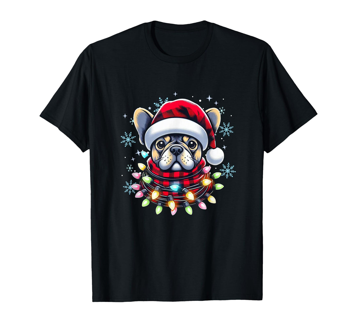 French Bulldog Christmas Buffalo Plaid Xmas Frenchie Lover T-Shirt