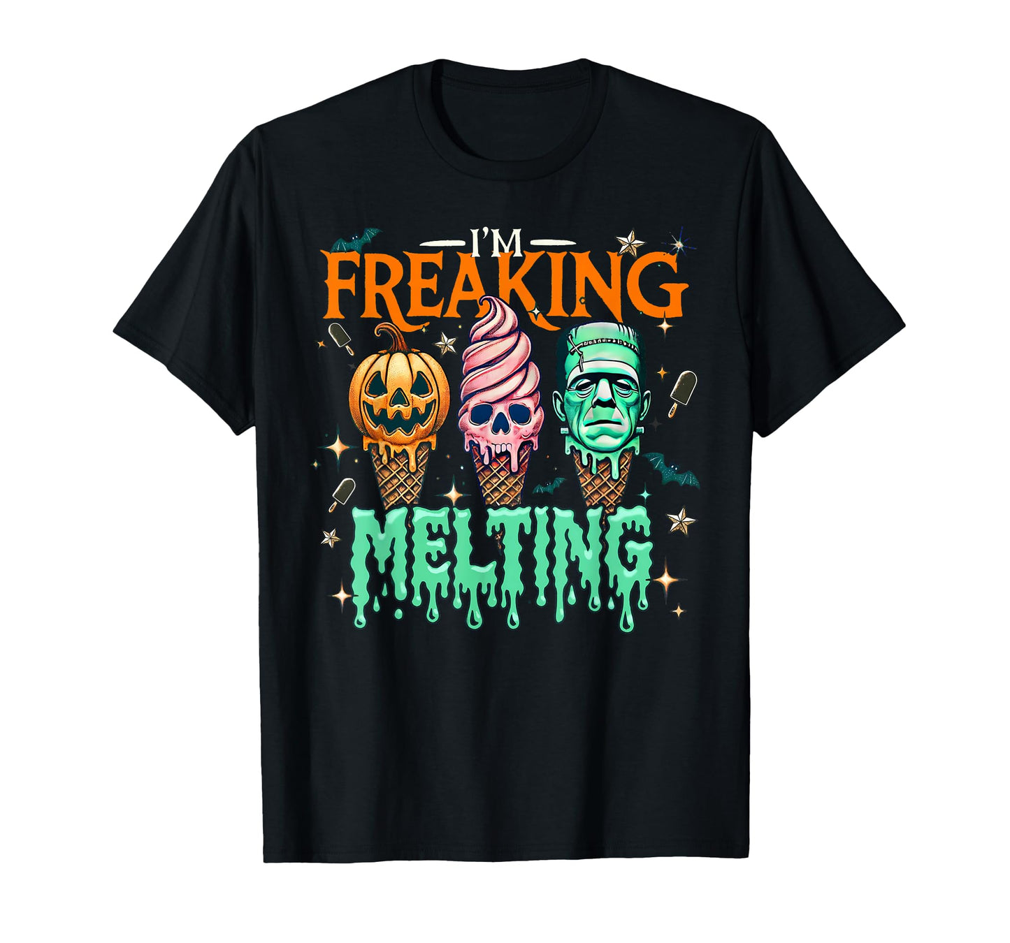 I'm Freaking Melting Ice Cream Halloween Spooky Season Funny T-Shirt