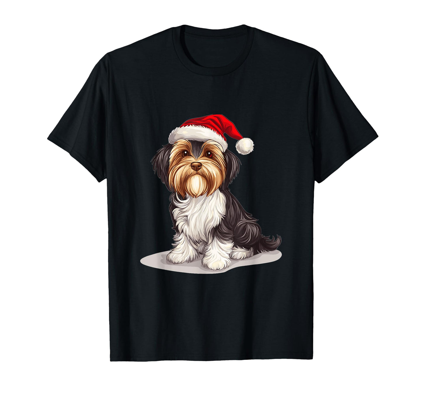 Cute Biewer Terrier Dog Christmas Merry X-mas Graphic Men Women Kids T-Shirt