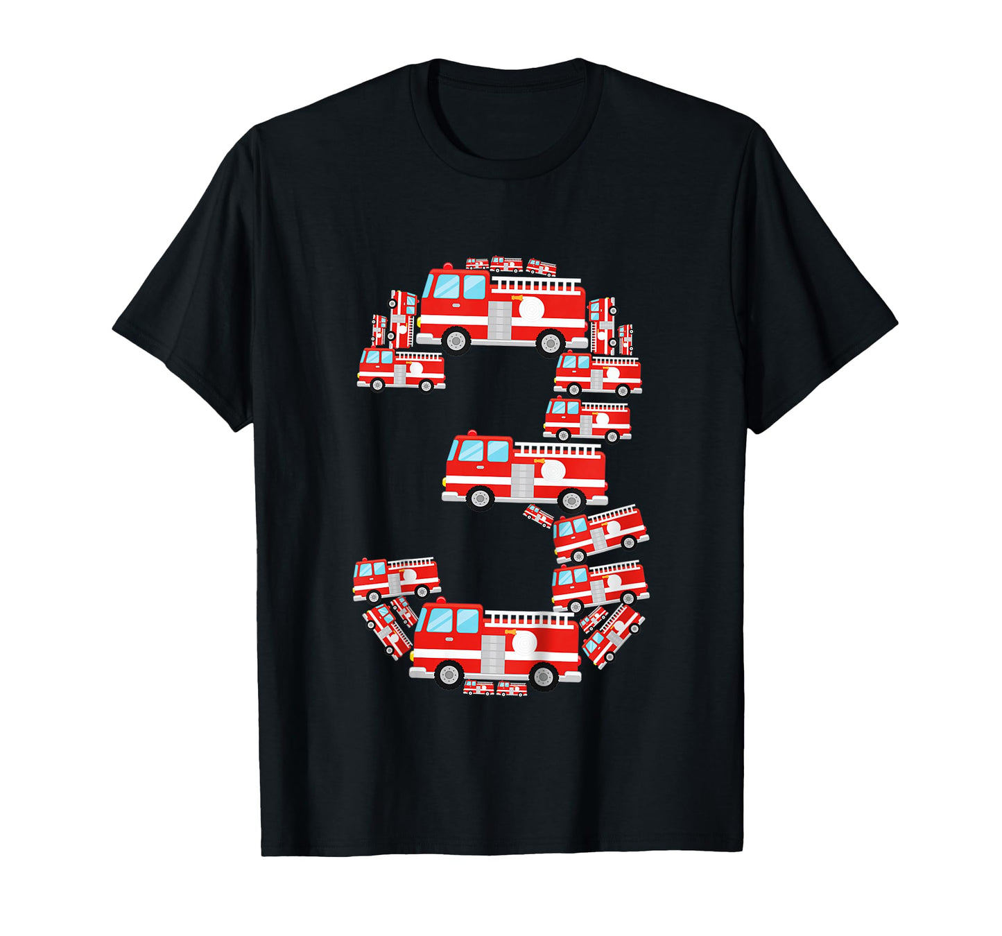 Kids Fire Truck 3rd Birthday Boy 3 Year Old Toddler Firefighter T-Shirt