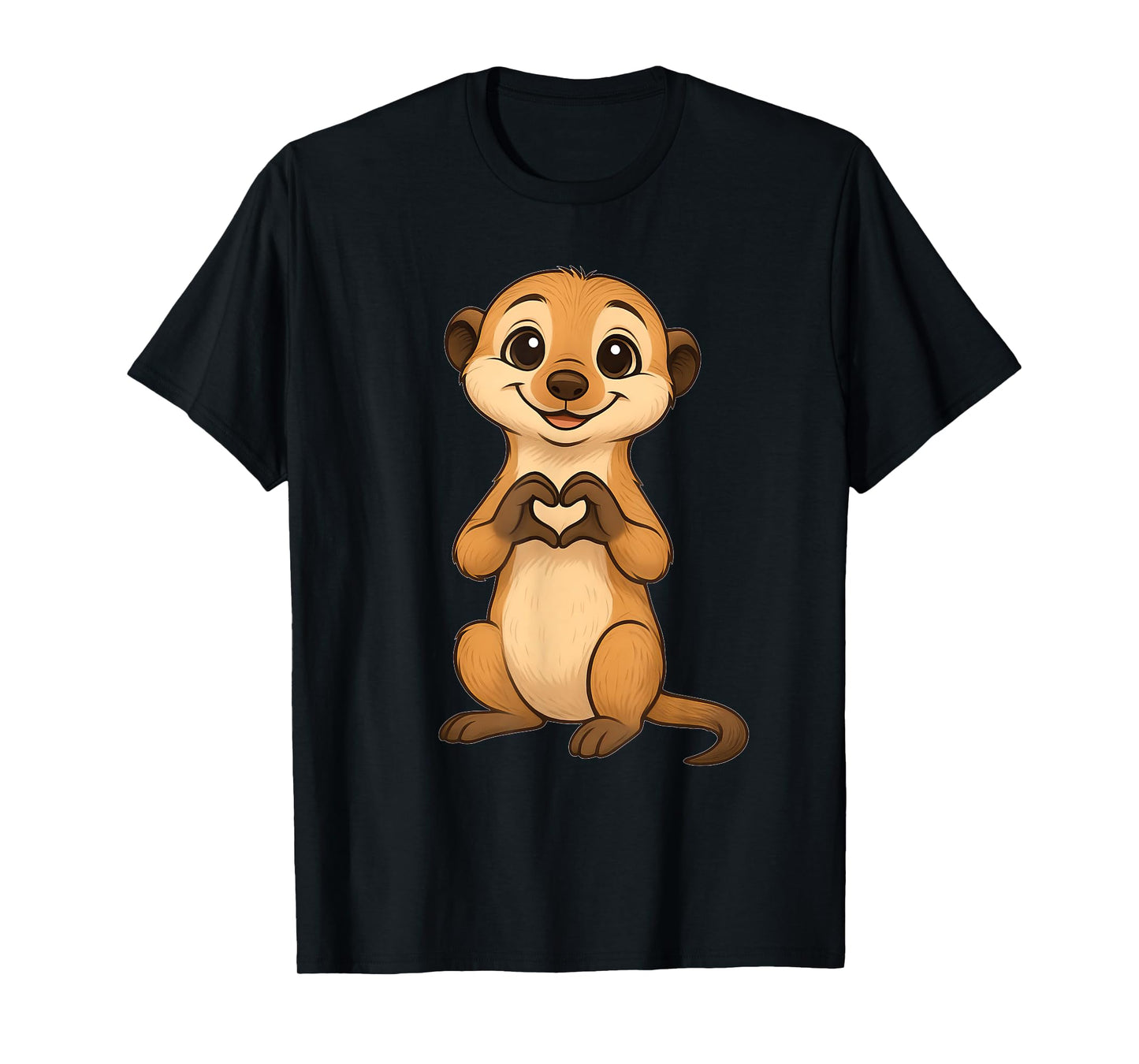 Meerkat with heart | Sweet meerkat with heart symbol T-Shirt