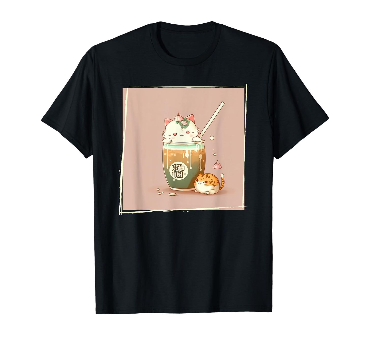 Boba Tea Cat Kawaii Anime Japanese Kawaii Neko Graphic Men Women Kids T-Shirt