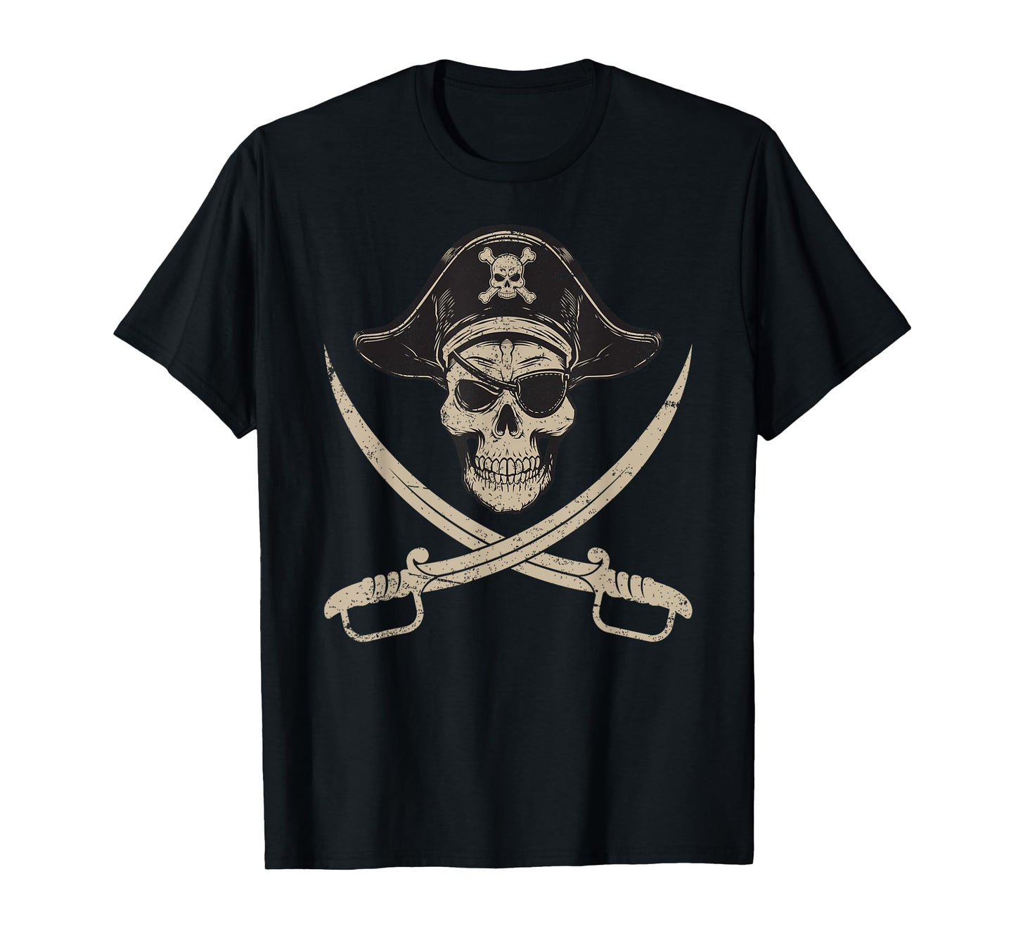 Vintage Pirate Skull And Crossbones Last Minute Halloween T-Shirt