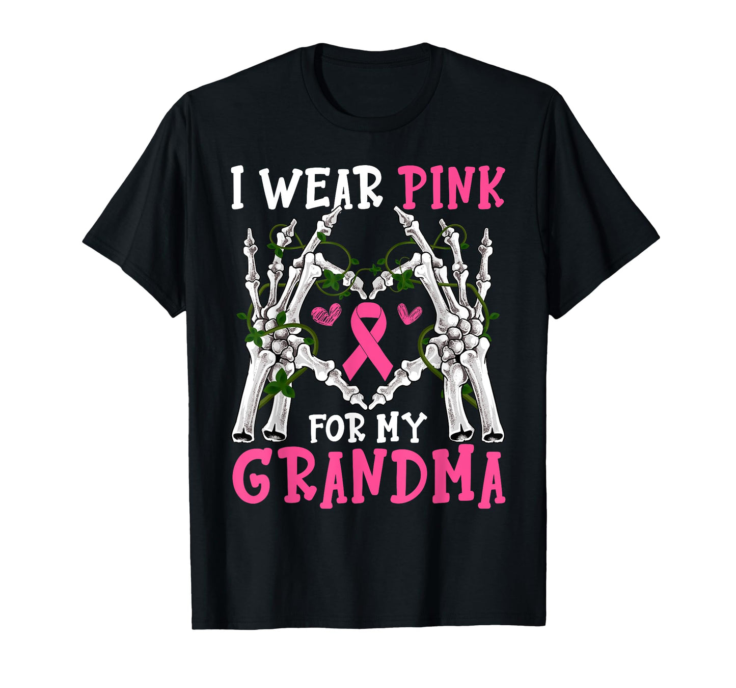 I Wear Pink For My Grandma Breast Cancer Awareness Halloween T-Shirt