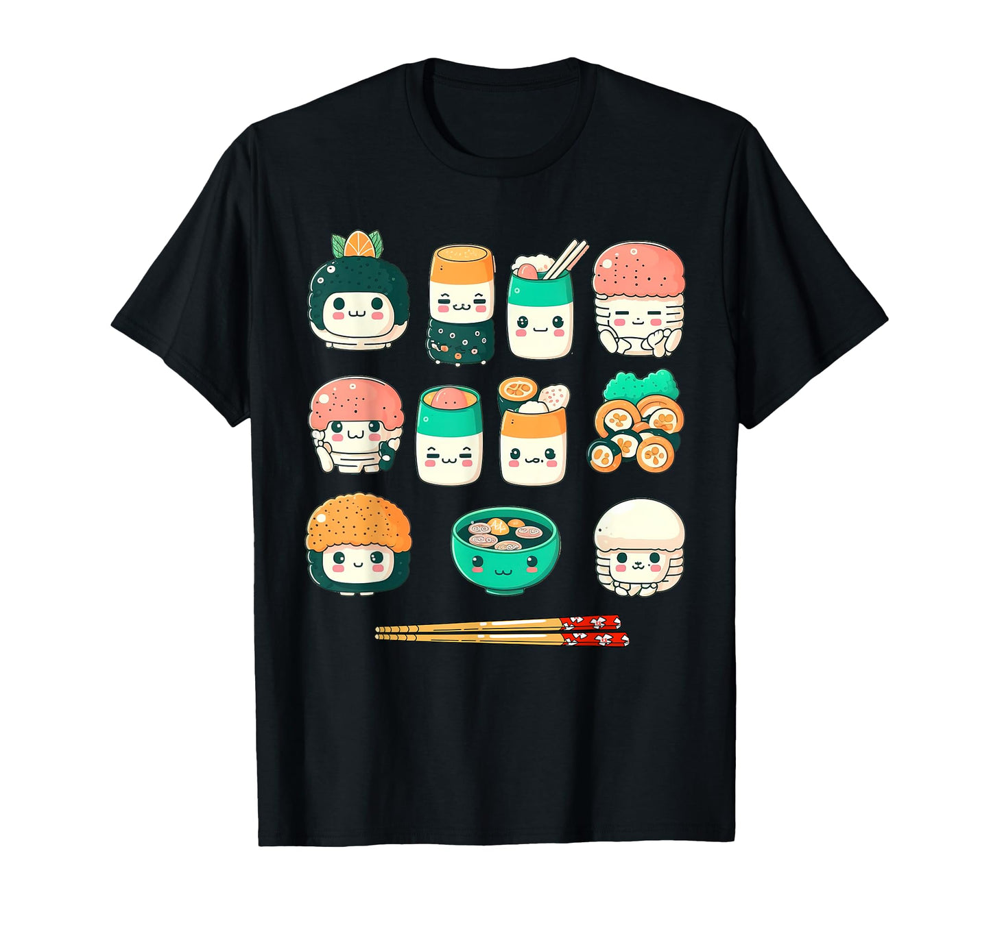 Funny Japanese Food Sushi Kawaii Sushi Lovers Anime Otaku T-Shirt