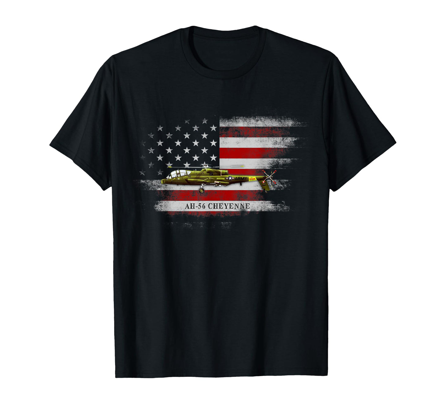AH-56 Cheyenne Helicopter USA Flag Helicopter Pilot Gifts Women Men T-Shirt