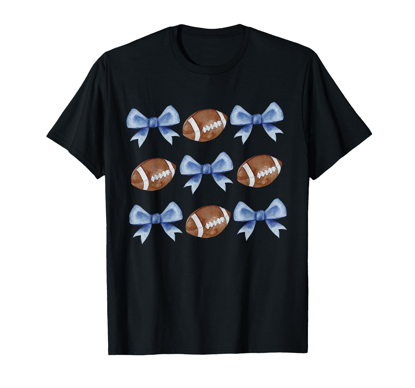 Coquette Football Bow Football Mom Game Day Women Girls Kids T-Shirt