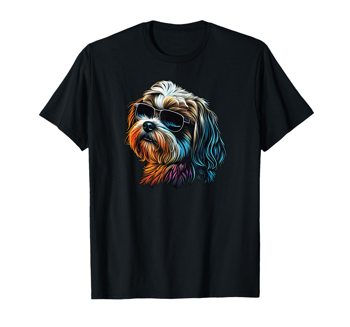 Dad Mom Cool Dog Sunglasses - Lhasa Apso T-Shirt for Men Women