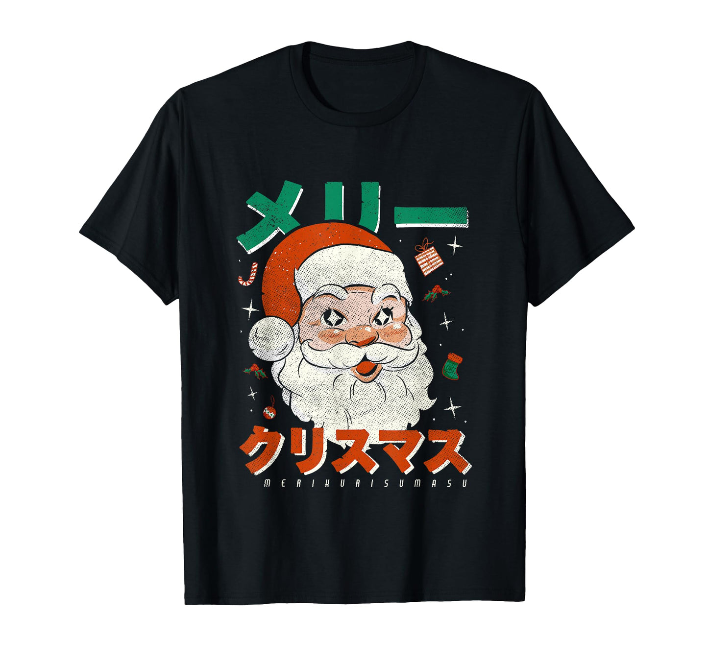 Japan Vintage Santa Merikurisumasu Xmas Japanese Christmas T-Shirt