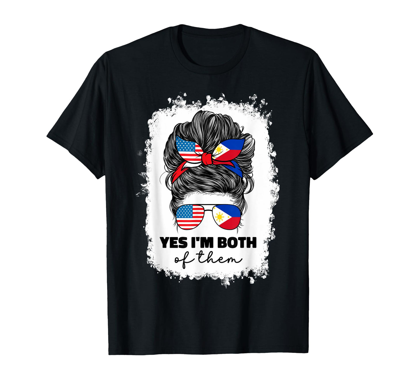 Half Filipino And American America Philippines Usa Flag Girl T-Shirt