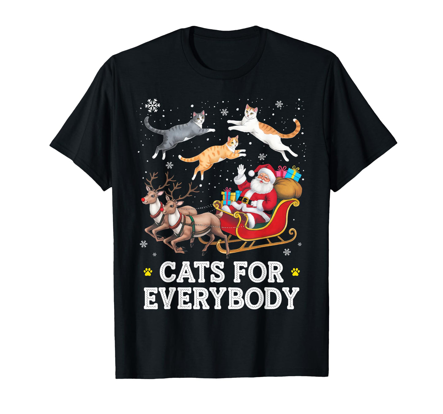 Cats for Everybody Christmas Funny Santa Cat Lover Xmas T-Shirt