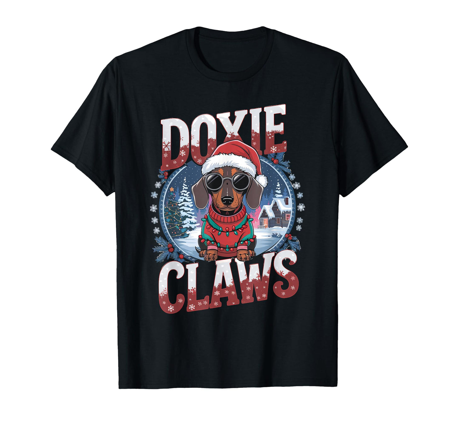 Dachshund Dog Owner Xmas Costume Doxie Claws Christmas T-Shirt