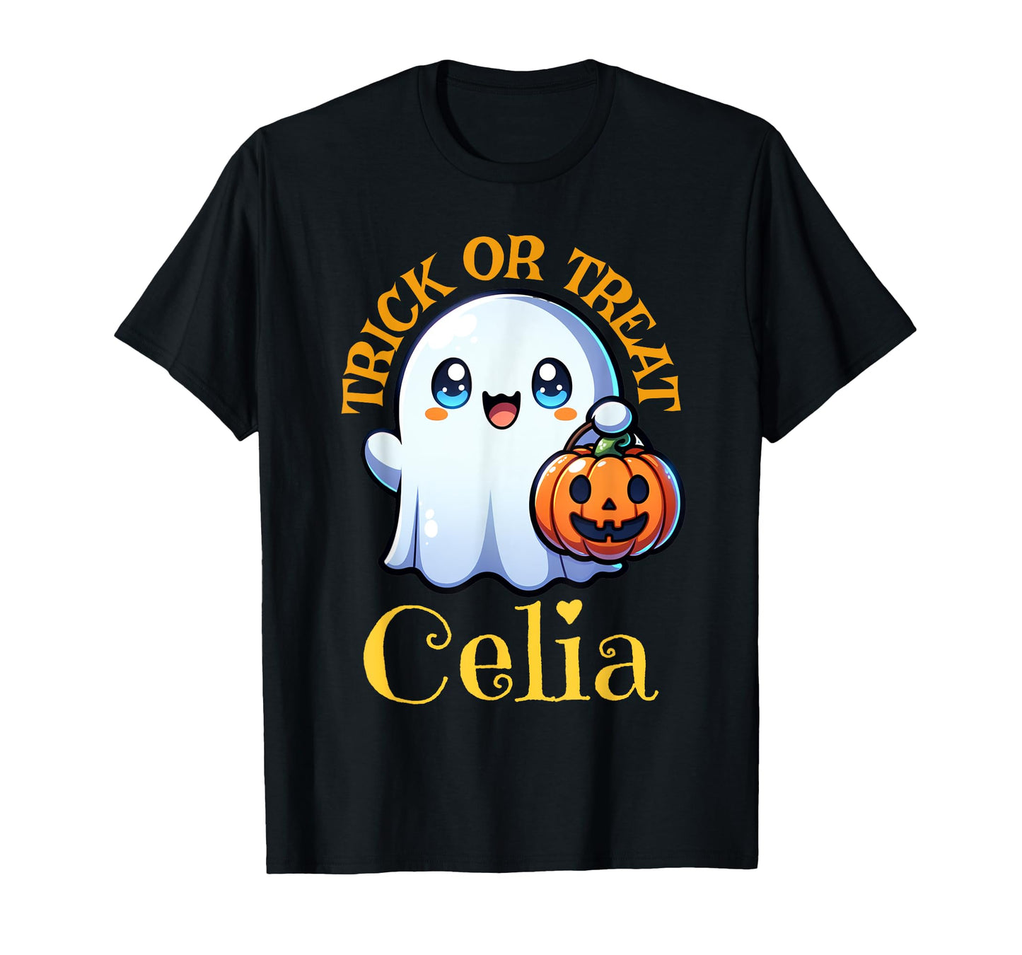 Celia Personalized Name Cute Ghost Halloween T-Shirt