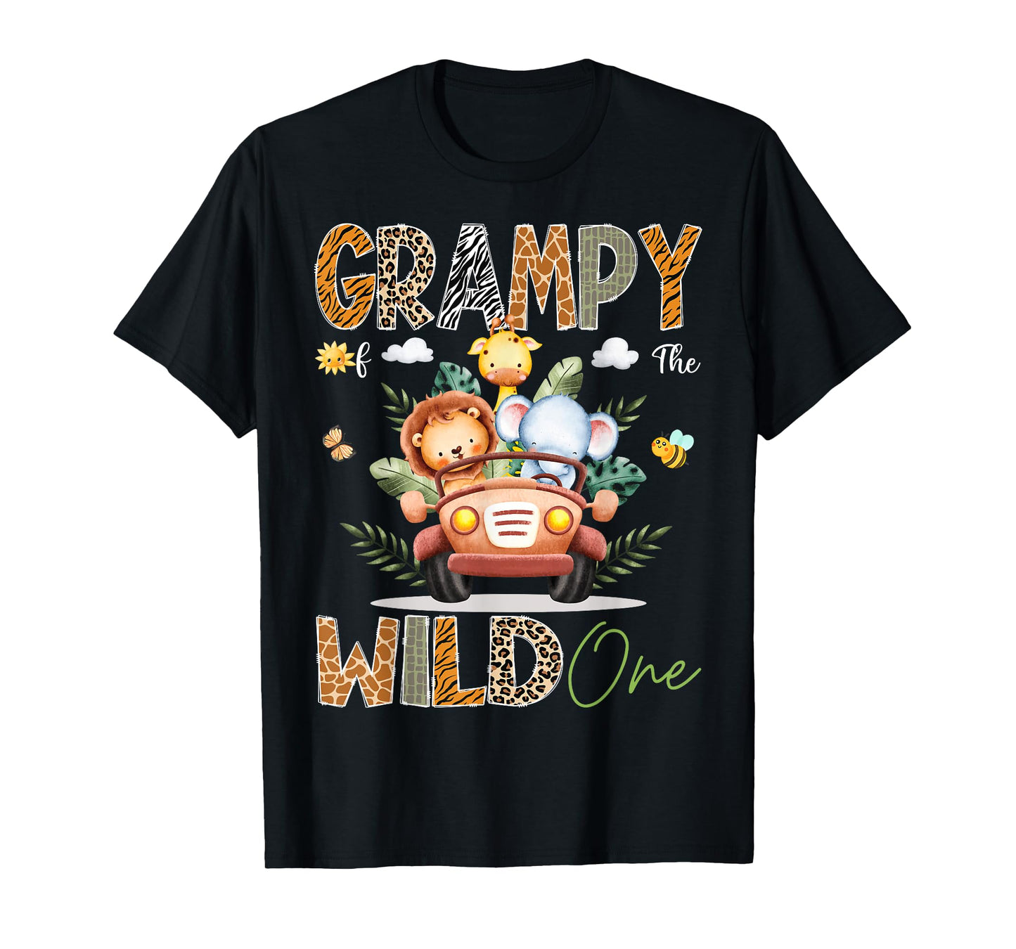Grampy Of The Wild One 1St Birthday Safari Jungle Truck T-Shirt