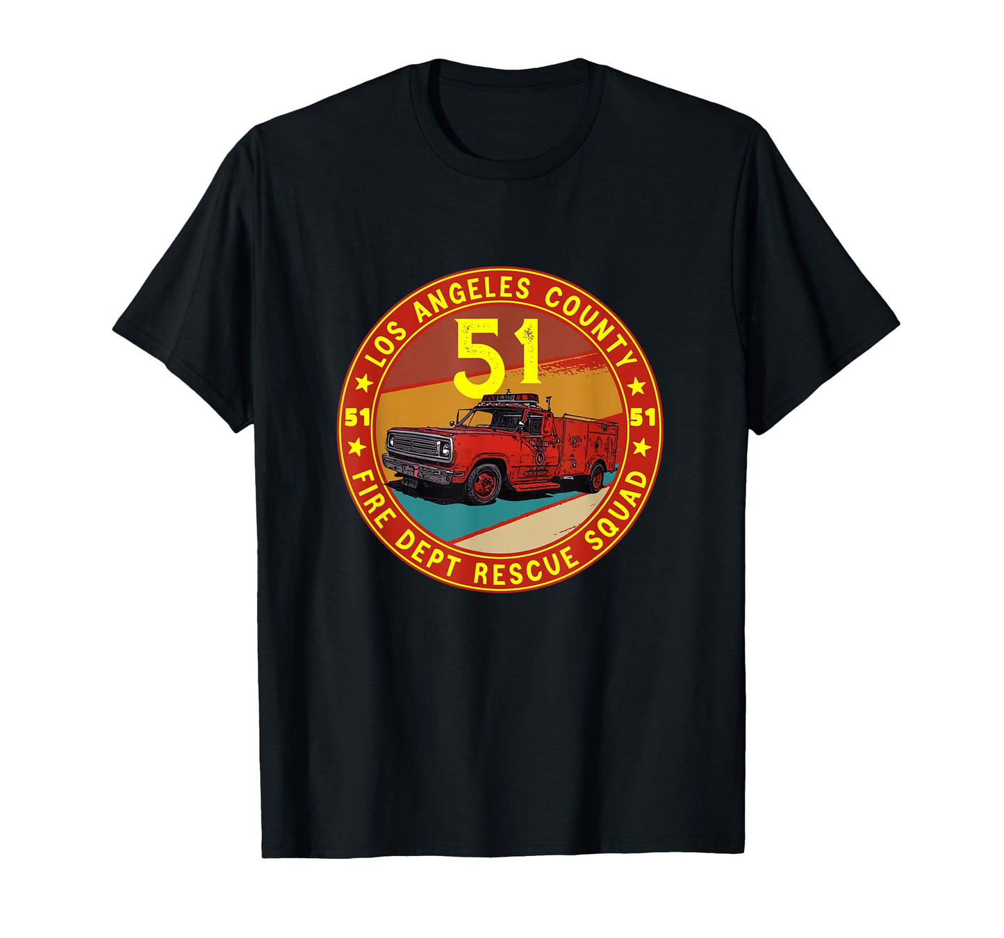 Vintage Truck Side 51 Emergency Squad classic emergency 51 T-Shirt
