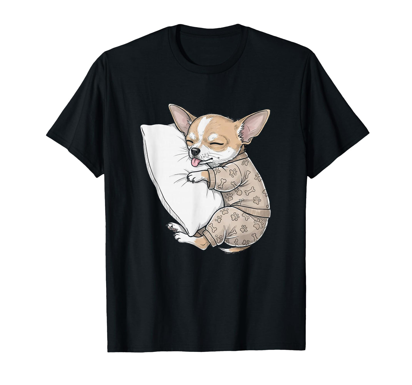 Funny Sleepy Chihuahua Pajama Men Women Kids T-Shirt