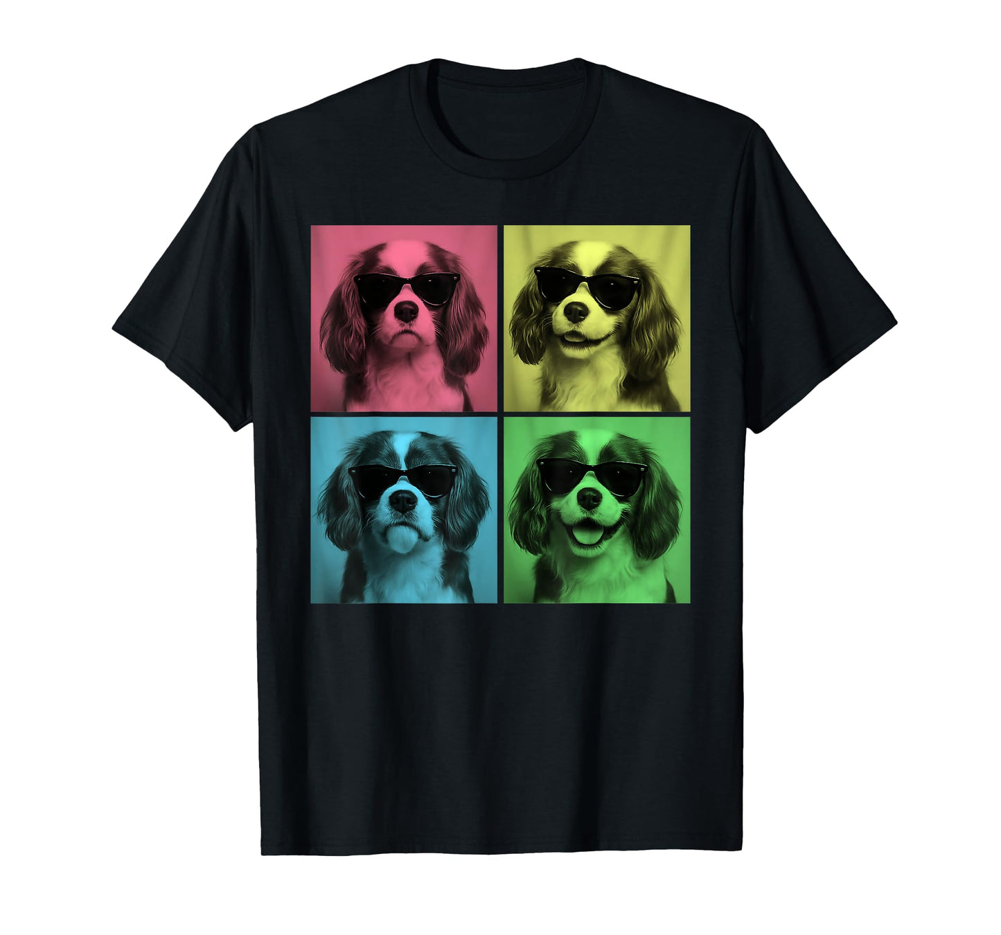 Cavalier King Charles Spaniel Dog Pop Art Funny Photo Booth T-Shirt