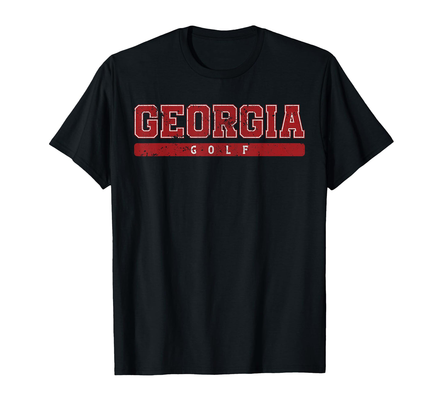 Georgia Golf Red Vintage Text T-Shirt