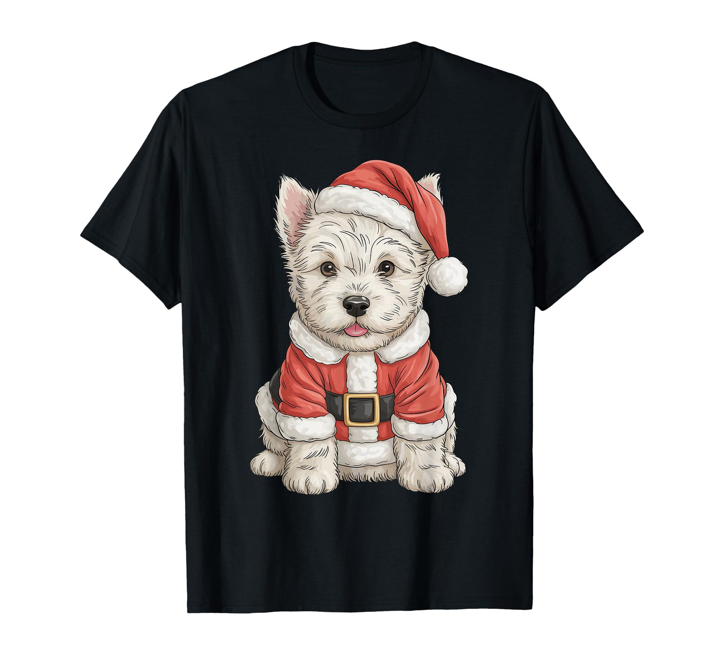 Cute Christmas West Highland White Terrier Santa Dog Lover T-Shirt