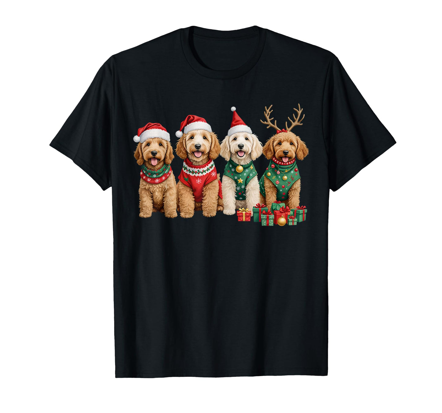 Goldendoodle Christmas Golden Doodle Pajamas For Women Girls T-Shirt