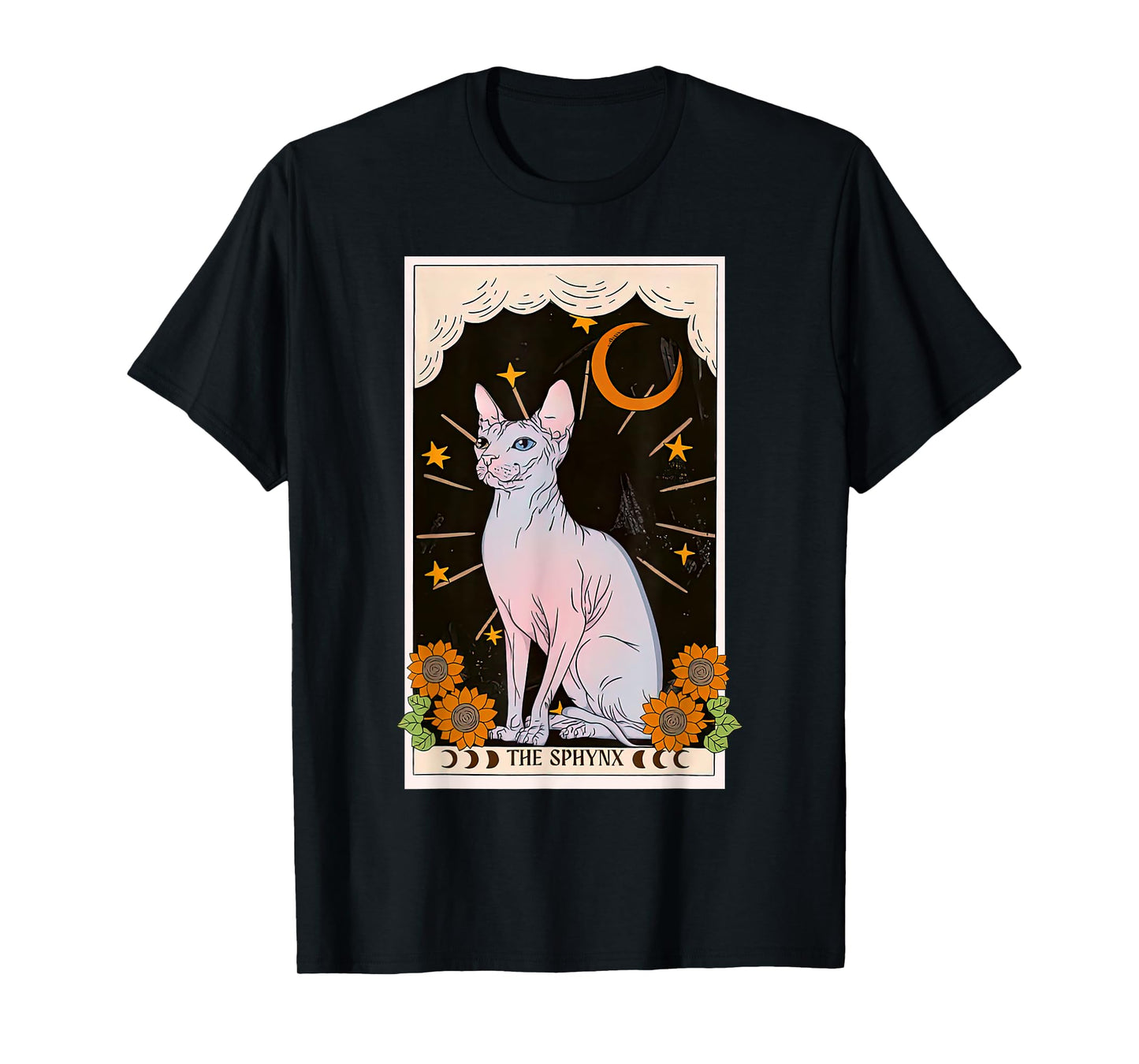 The Sphynx Cat Tarot Card Star Moon Mystical Kitten Lover Men Women T-Shirt
