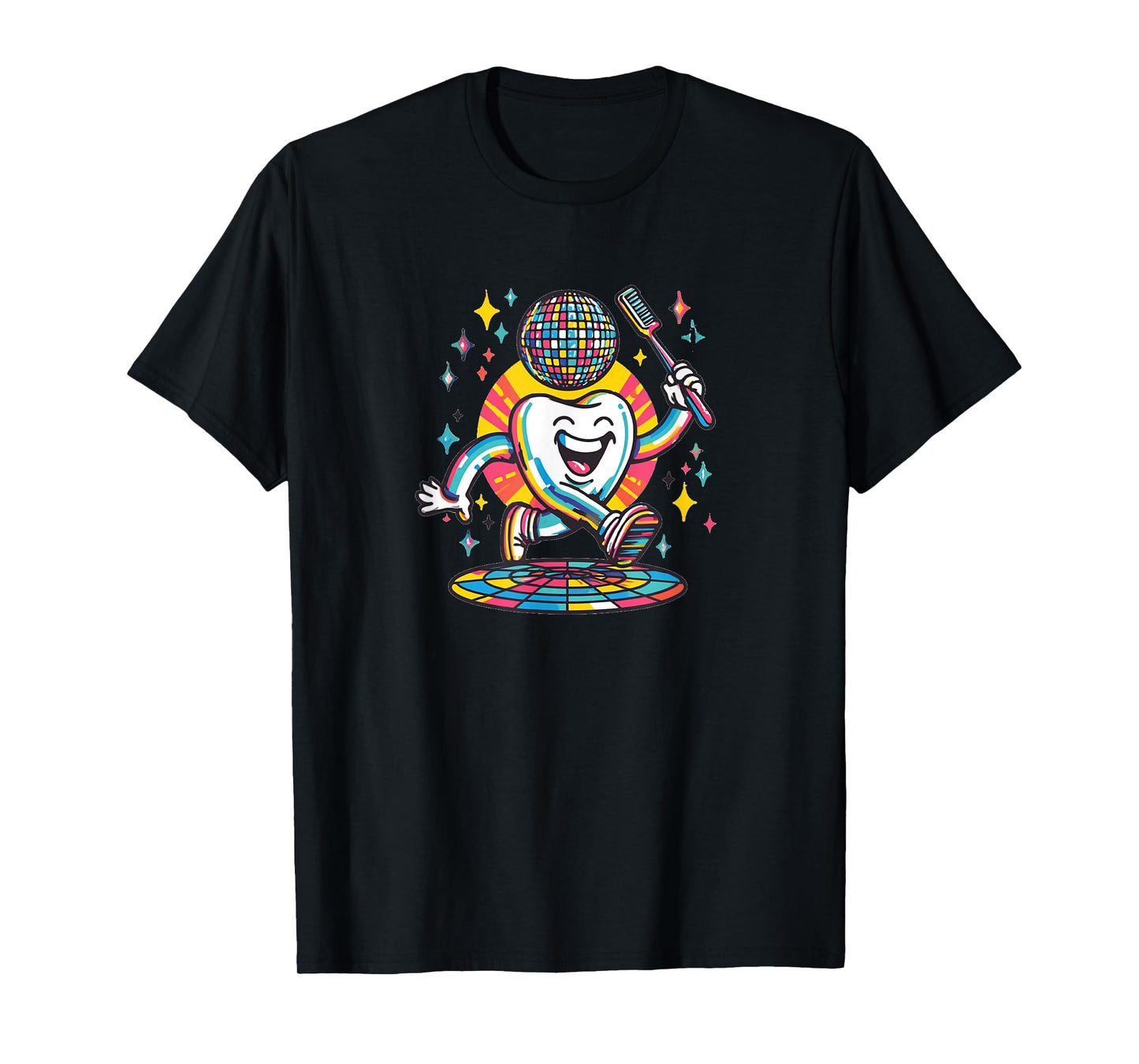 Vibrant Partying Tooth Fairy with Toothbrush Costume T-Shirt