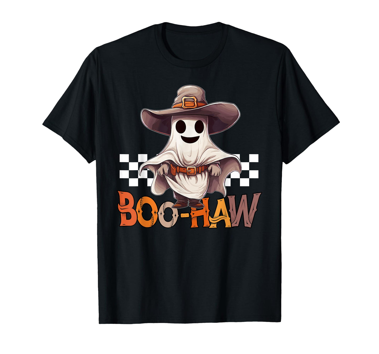 BOO-HAW Cowboy Ghost Country Western Halloween Men Women T-Shirt