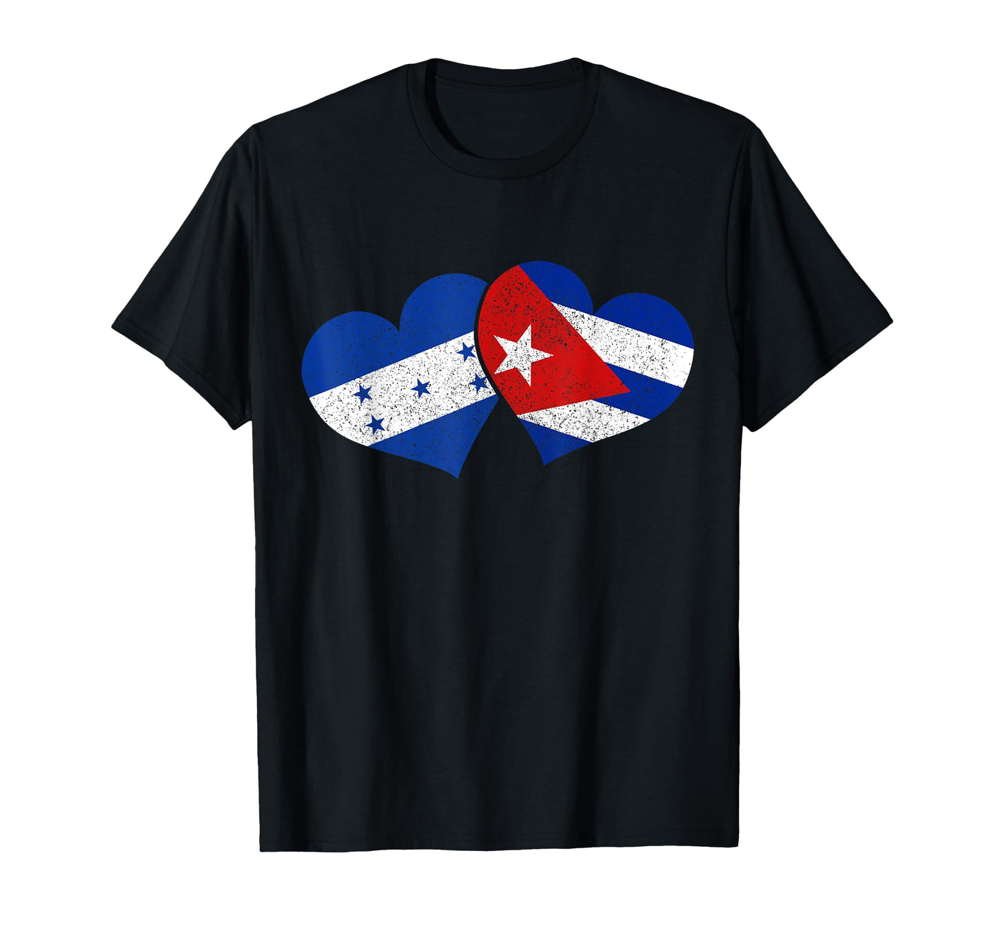 Honduras Cuba Hearts Cuban Honduran Flag Pride Heritage T-Shirt