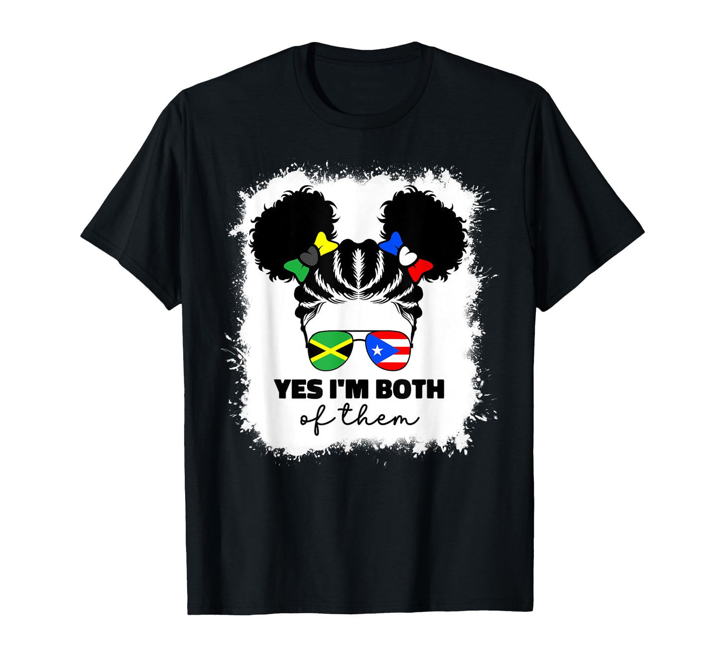 Half Jamaican And Puerto Rican Rico Jamaica Flag Kids Grils T-Shirt