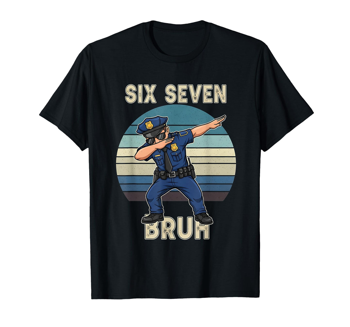 Vintage 67 Meme 6 7 Six Seven Policeman Police Officer Men T-Shirt