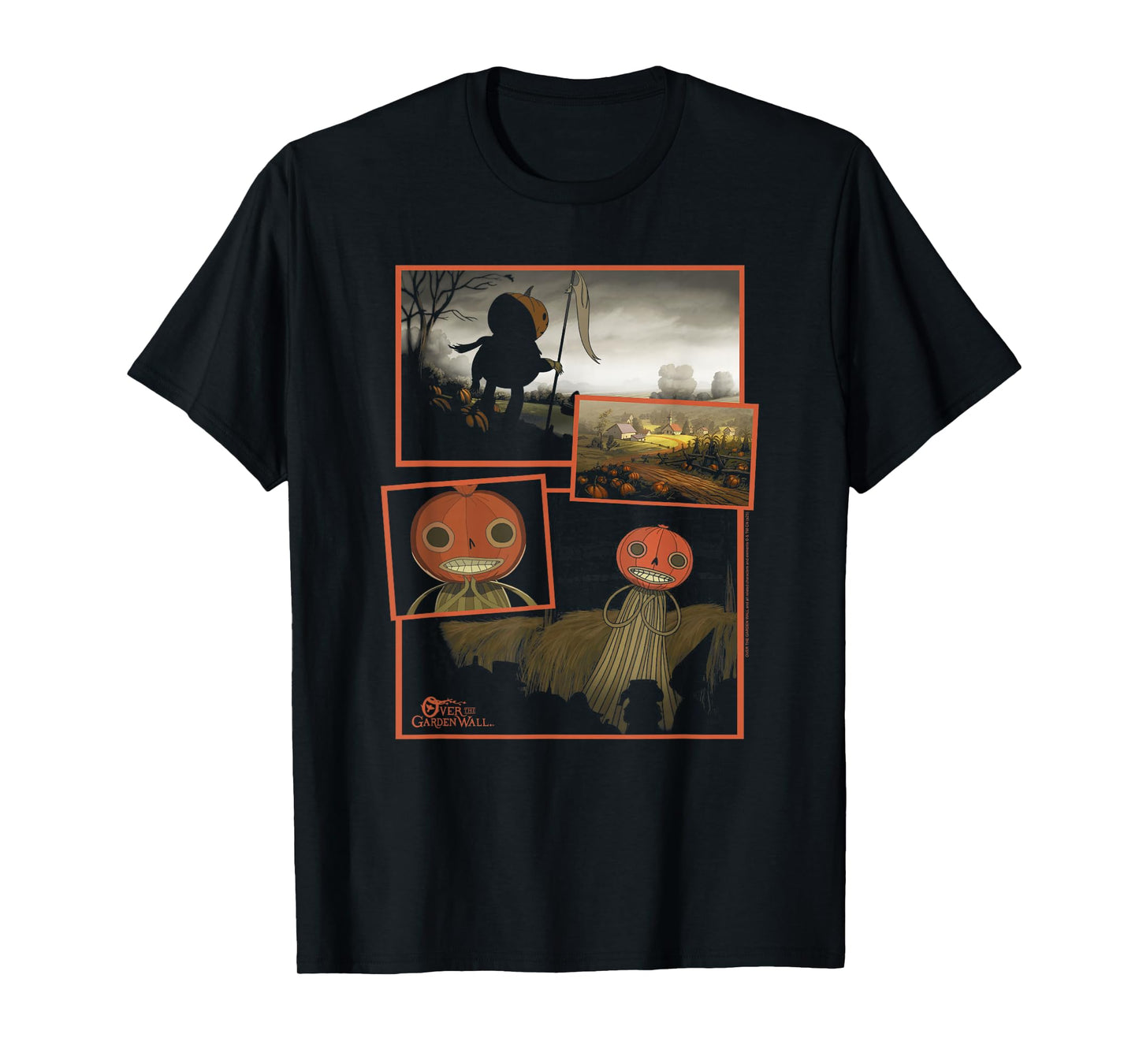 Over The Garden Wall Pumpkin People Collage Spooky Cartoon T-Shirt