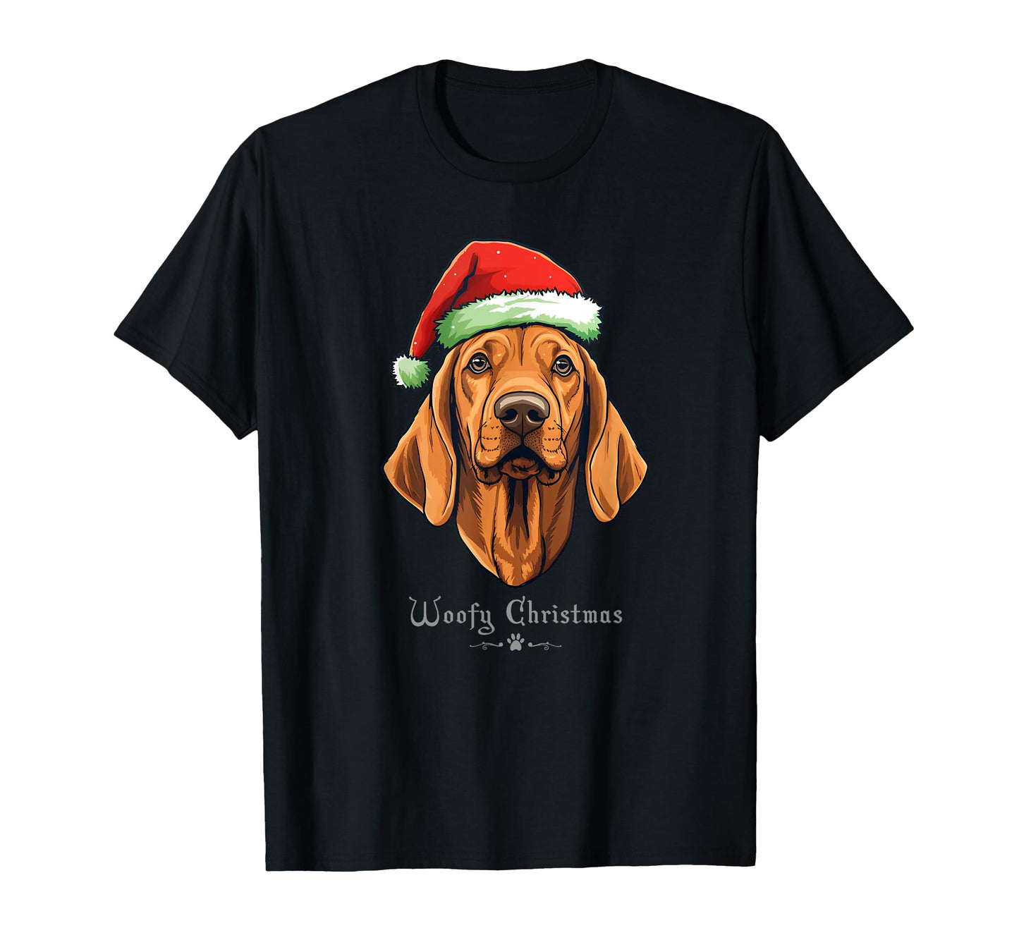 Redbone Coonhound Dog Funny Woofy Christmas Simple Design T-Shirt for Men Women Kids