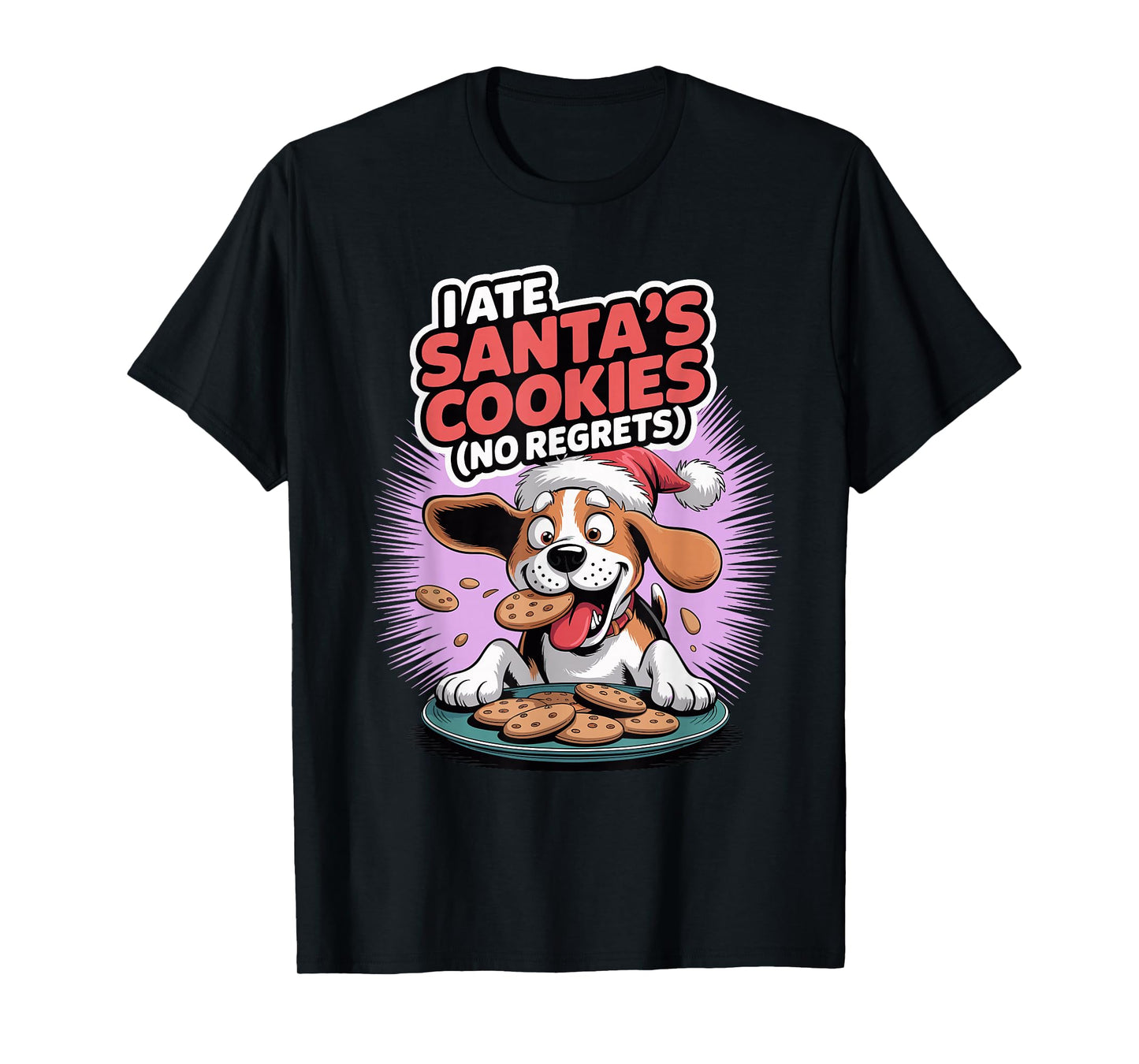 I Ate Santas Cookies Xmas Puppy Dog Funny Christmas Beagle T-Shirt