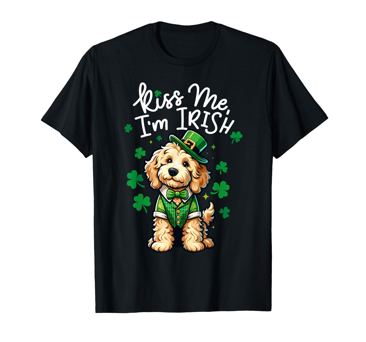 Kiss Me Im Irish Doodle Kids Men Women Funny St Patricks Day T-Shirt