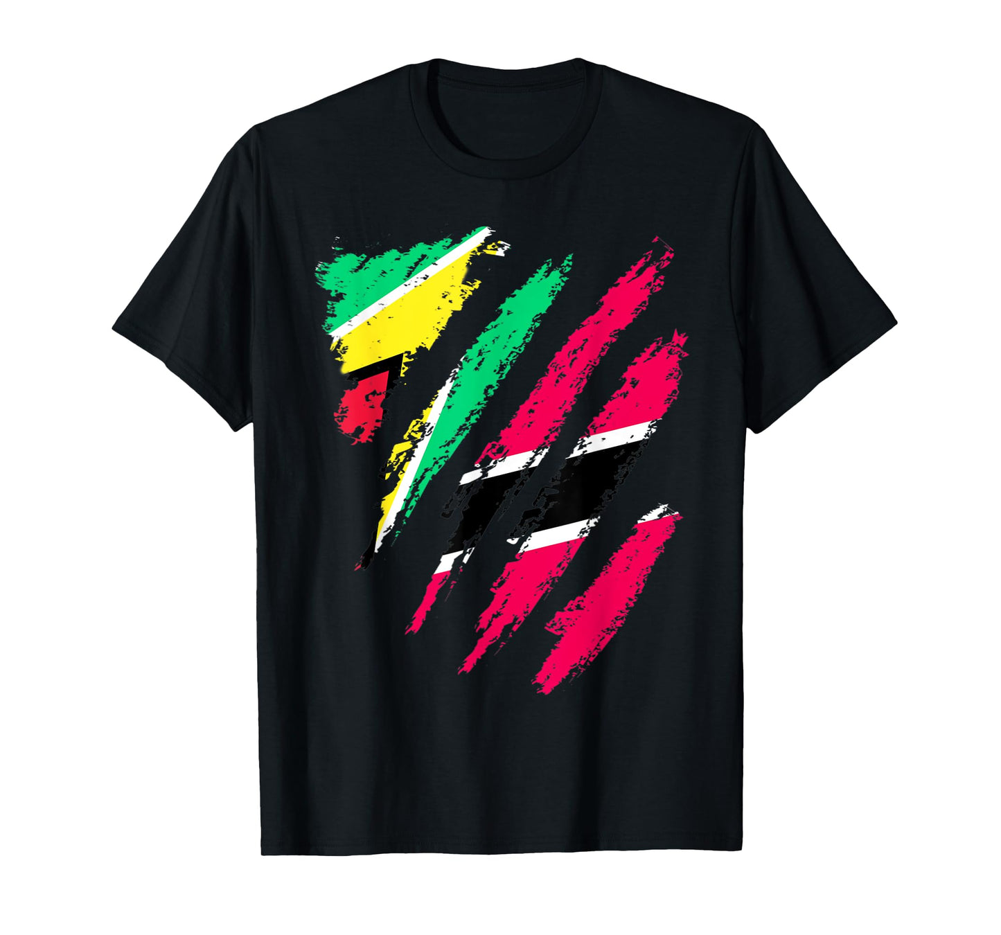 Guyana Flag Trinidad&Tobago Grown Patriot Country Stripes T-Shirt