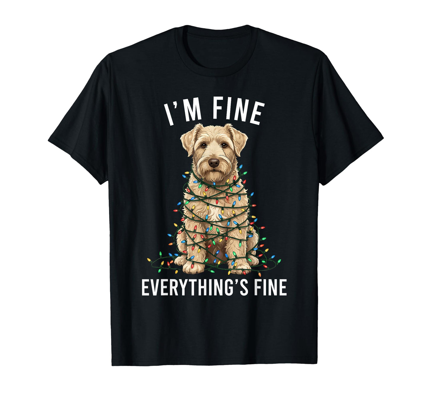 Wheaten Terrier Christmas I'm Fine Everything is Fine T-Shirt