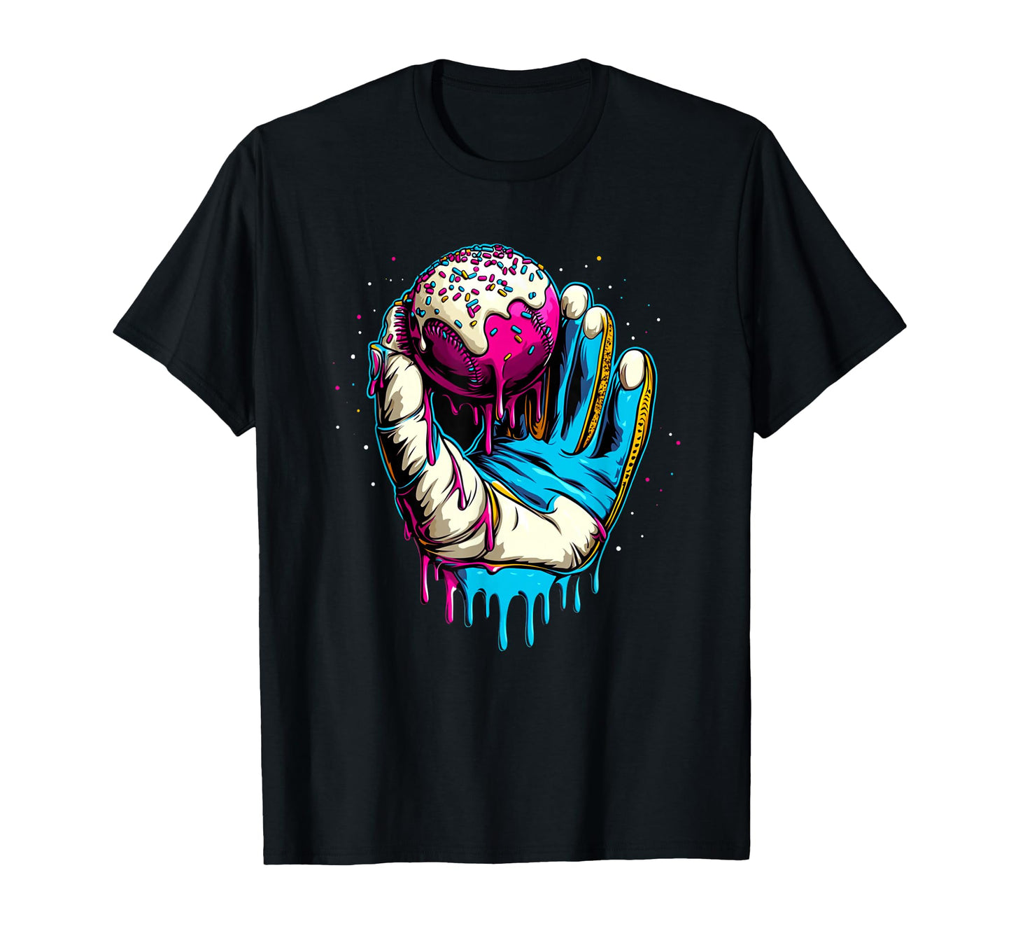 Baseball Drip For Boys Ice Cream Drip Boys Baseball Glove T-Shirt