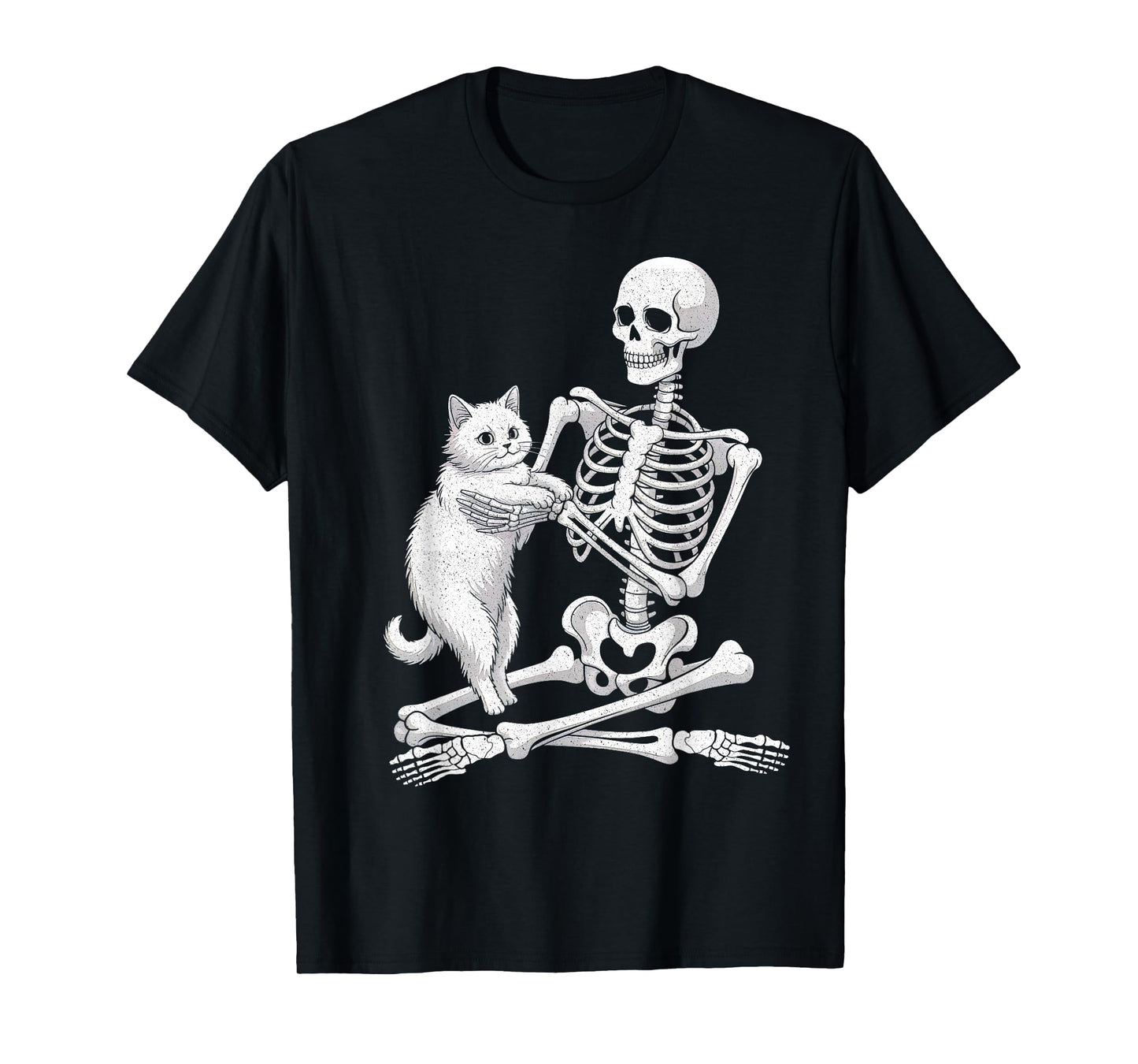 Skeleton Halloween Costume Funny Skull Cat Kitty Cat Lover T-Shirt