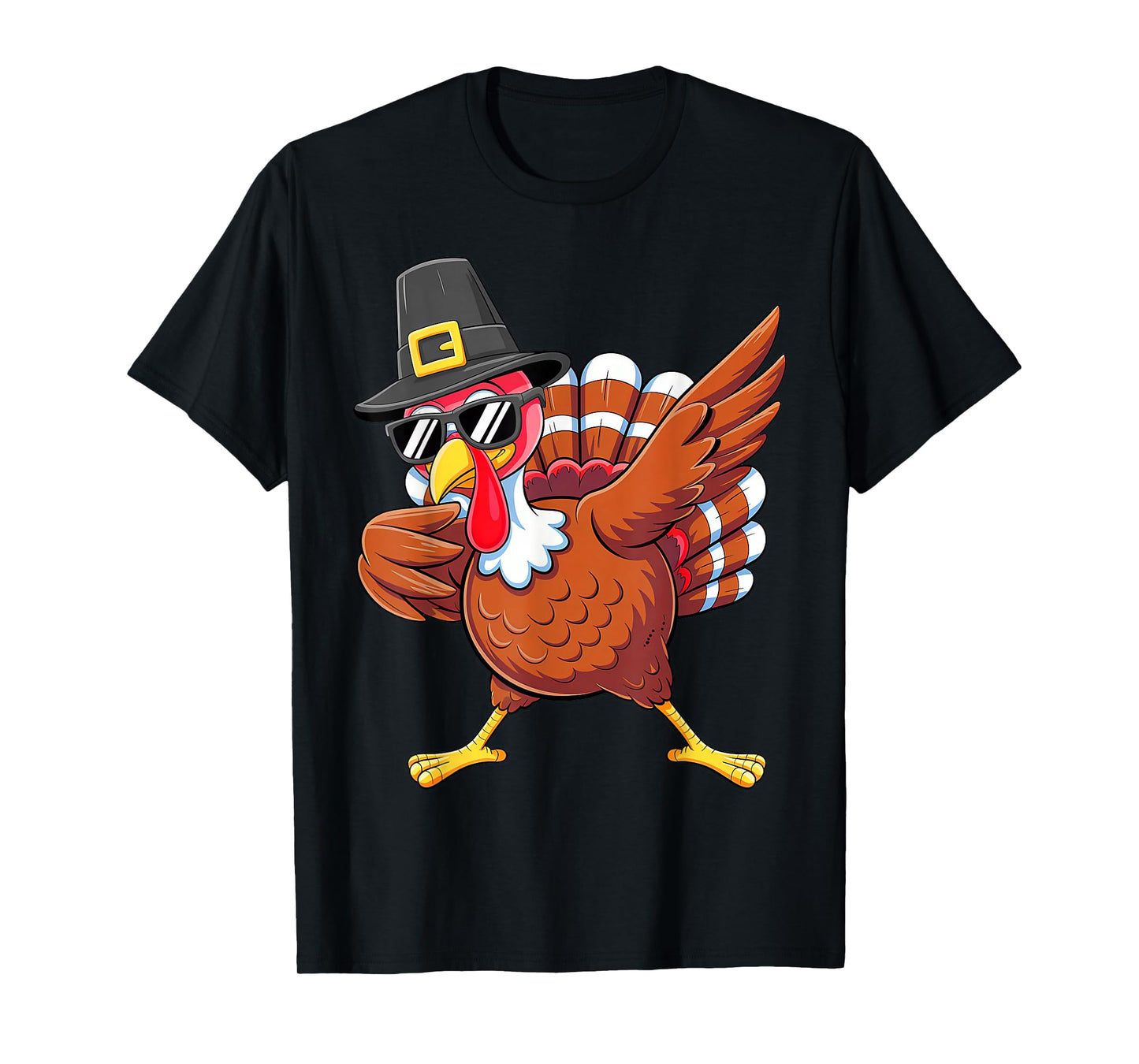 Dabbing Turkey Thanksgiving Day Pilgrim Boys Men Funny Dab T-Shirt