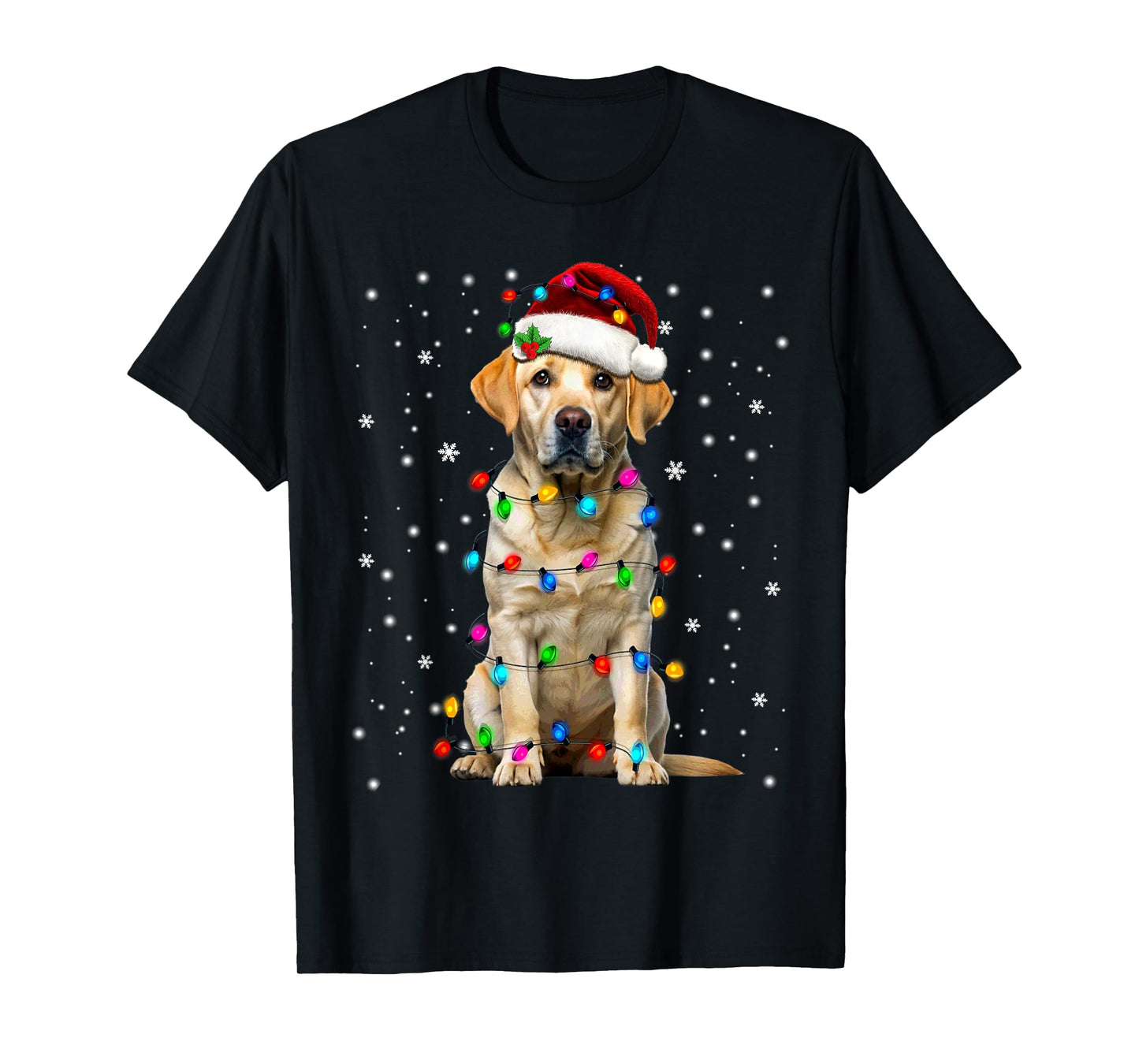 Yellow Labrador Retriever Christmas Tree Light Pajama Dog T-Shirt