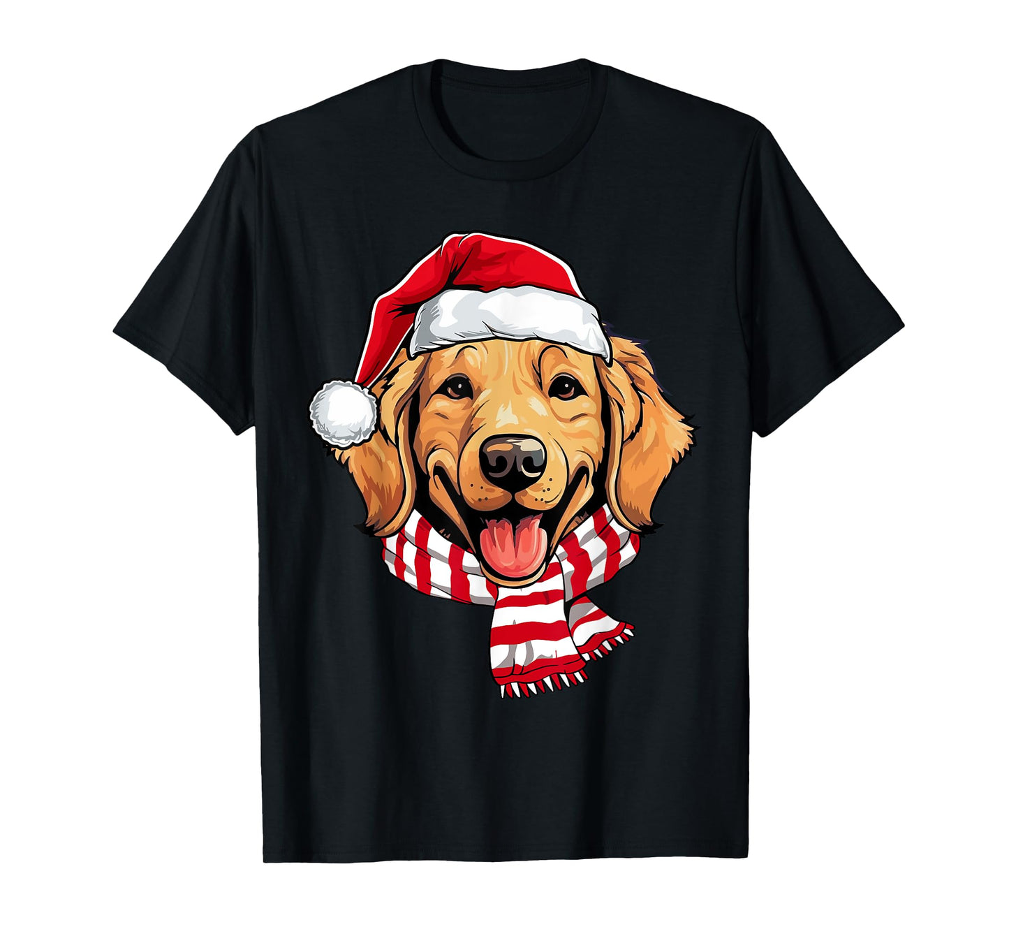 Santa Golden Retriever Christmas Dog Lover Men Women Kids T-Shirt