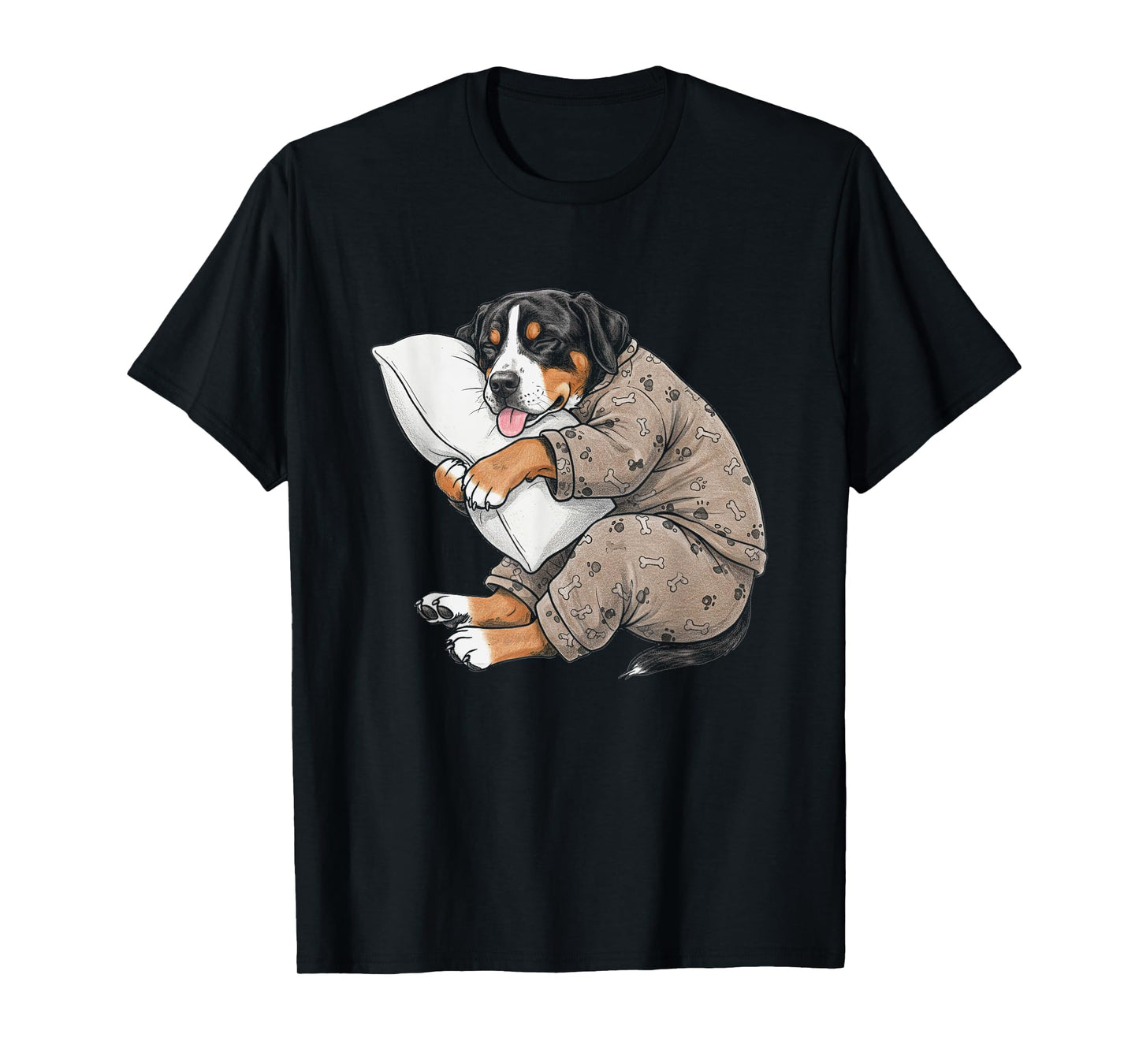 Funny Sleepy Greater Swiss Mountain Dog Pajama Adults Kids T-Shirt