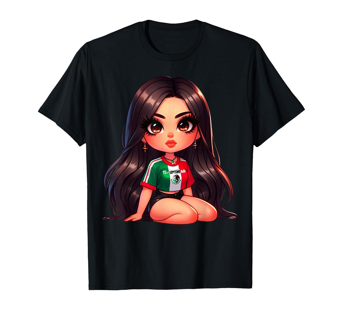 Brown Pride Chicana Mexican Girl Chola Badass Patriotic T-Shirt